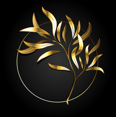 Monogram with golden willow twig