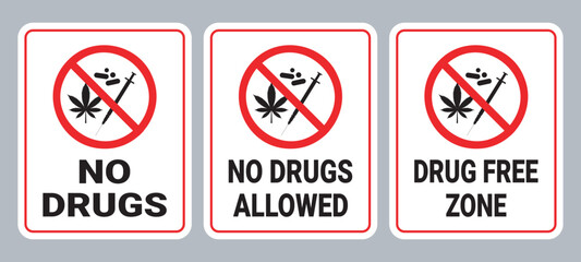 No Drugs Sign Collection
