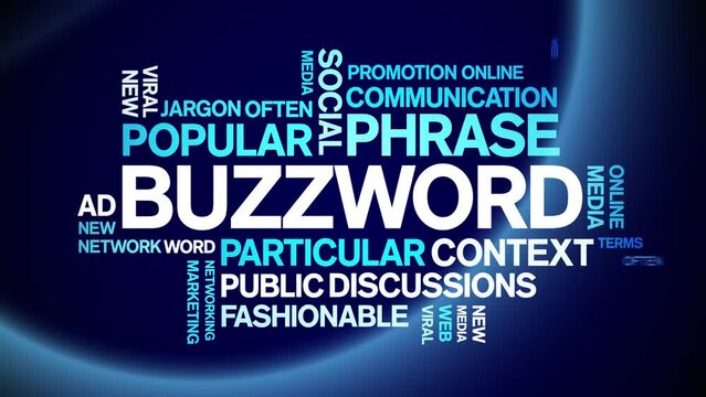 Buzzword animated tag word cloud;text design animation kinetic typography seamless loop.