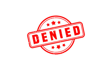 DENIED stamp rubber with grunge style on white background