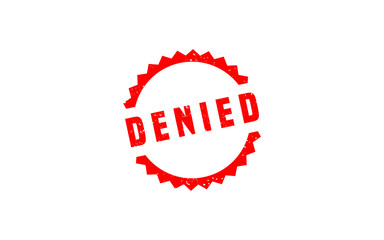 DENIED stamp rubber with grunge style on white background