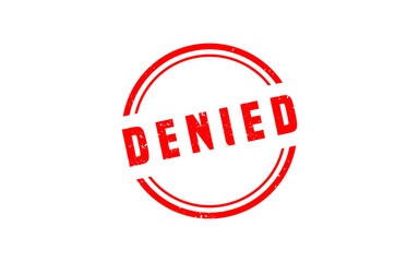 DENIED stamp rubber with grunge style on white background
