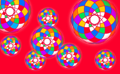 Abstract Background with Colorful Balls. Vector Illustration. Christmas Light Balls Decoration