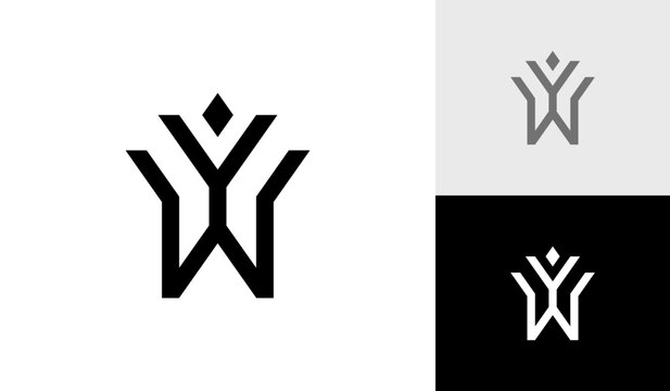 Letter YW initial modern monogram logo design vector