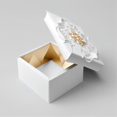 3D cute opened gift boxes. Generative AI.