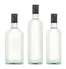 Gin or vodka bottles isolated