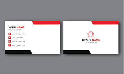 business card design, professional business card design, modern and corporate business card design, creative business card design, red and black color business card,