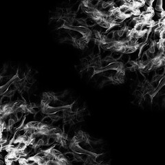 White Smoke Fog Abstract in black background  