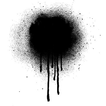 Vector spray paint shapes with smudges - Black Color Ink or paint Splash 