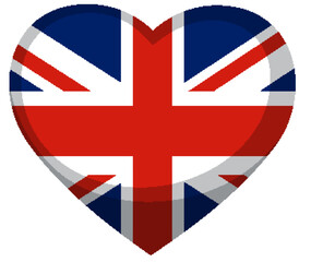 Obraz premium Flag of United Kingdom heart