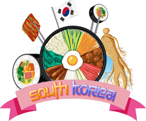 Korean traditional food vector