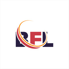 Fototapeta premium BFL Letter Logo Design Vector. BFL Minimalist circle cut Logo.