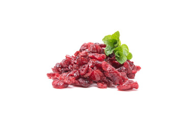Dried cranberries isolated on white background. Healthy food concept