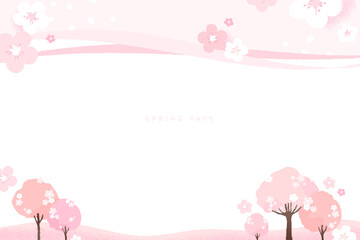 Emotional spring scenery Background illustration 