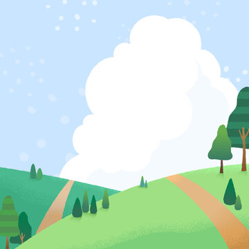 Emotional spring scenery Background illustration
