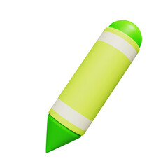 green neon crayon school 3D Icon