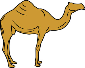 Camel icon symbol logo brown design transparent background