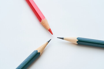 鉛筆と赤鉛筆のクローズアップ