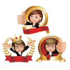 People Set - Business - Victory. Businesswoman