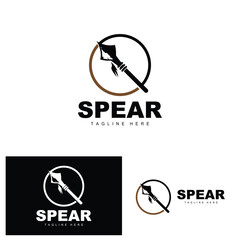 Spear Logo, Long Range Throwing Weapon Target Icon Design, Product And Company Brand Icon Illustration