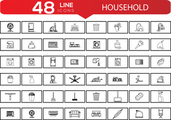 household icon set design