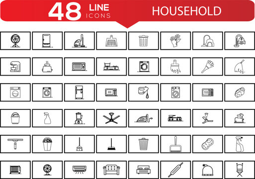 household icon set design