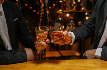 whiskey, for a friendly party in a bar or a restaurant.