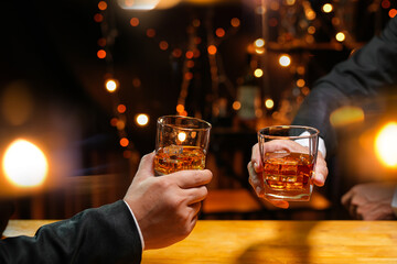whiskey, for a friendly party in a bar or a restaurant.