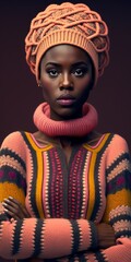 Hübsche junge Afroamerikanerin, Model Frau im Portrait, ai generativ 
