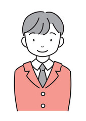 制服を着た笑顔の男子生徒　上半身