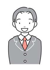 制服を着た笑顔の男子生徒　上半身