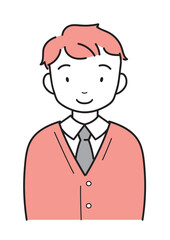 制服を着た笑顔の男子生徒　上半身