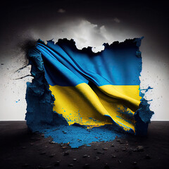 Ukraine flag concept. In dark colors.