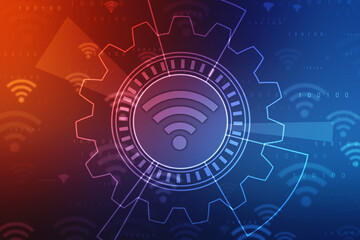 Fototapeta premium 2d illustration WIFI symbol sign, WIFI Internet Network Connection Background, Wireless network connection background