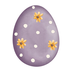 Watercolor Cute Easter Egg, Bunny Easter Hunt Egg, Easter Elements