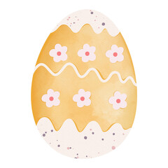 Watercolor Cute Easter Egg, Bunny Easter Hunt Egg, Easter Elements