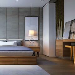 Sleek modern bedroom2, Generative AI