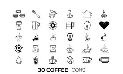 coffee icon set design