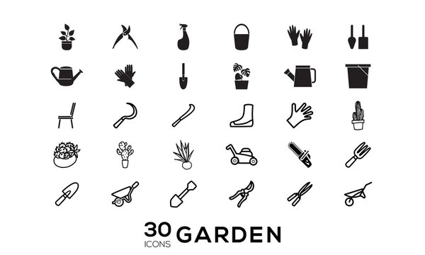 garden icon set design