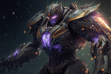 3D Rendered Futuristic Cyberpunk Robot Jaeger 13