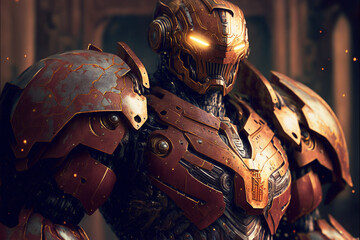 3D Rendered Futuristic Cyberpunk Robot Jaeger 6