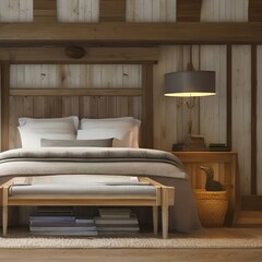 Comfortable farmhouse-style guest room3, Generative AI