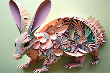Easter Bunny Paper Art