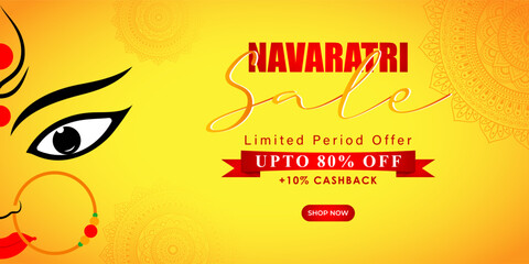 Vector illustration of Happy Navratri Sale banner template
