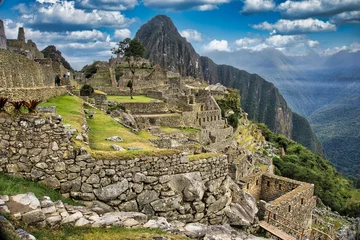 Papier Peint photo Machu Picchu A great history of Inka civilization under the blue sky. It's living evidence showing Inka was such a great civilization. 