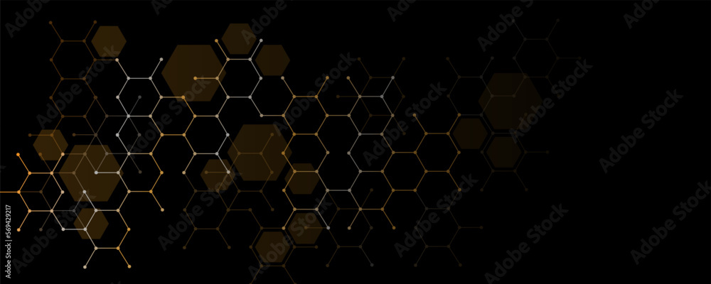 Poster abstract geometric background with hexagon pattern
