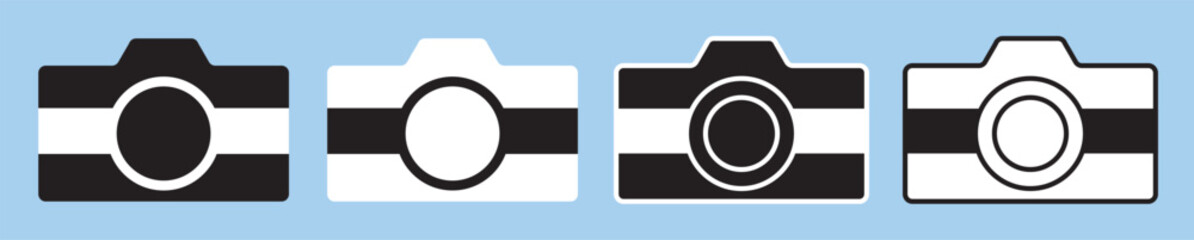 Camera icon set. Photo vector icon. Photo camera vector icon isolated.