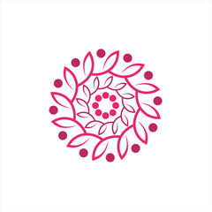 floral logo abstract element design ilustration.