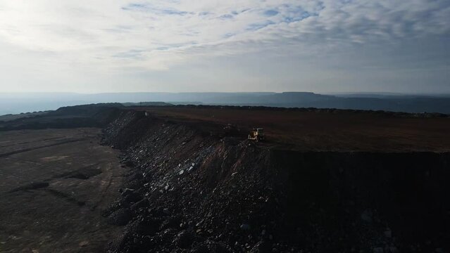 mining excavator loading drone span