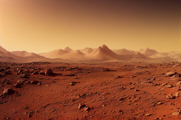 Wallpaper background of mars landscape. Generative AI